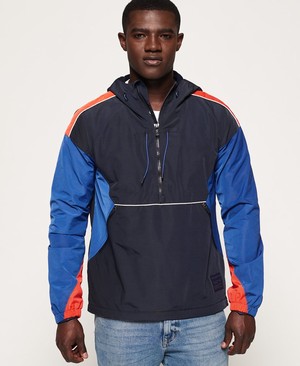 Superdry Jared Overhead Cagoule Férfi Kabát Kék | QTIMO6183